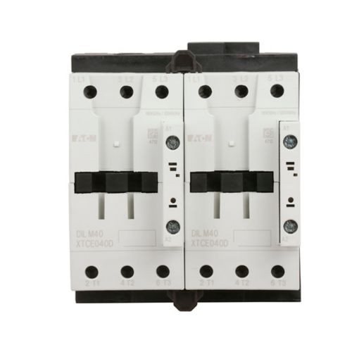 Eaton XTCR065D00A XT IEC contactor, 65A, 110 Vac 50 Hz, 120 Vac 60 Hz, 0NO-0NC, 65A, Frame D, 55 mm, 50-60 Hz, 5, 15/ 20, 25, 50, 60 hp (1/3PH @115, 230/200, 230, 460, 575 V), Three-pole, Reversing, , Screw terminals, FVR