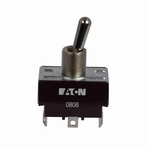 Eaton XTD4G3A X Series Toggle Switch, Circuit position: ON-OFF-ON, Two-pole, Double-throw, 20A at 125 Vac, 10A at 277 Vac, 15A at 28 Vac, 3/4 hp at 125-250 Vac, Solder lugs