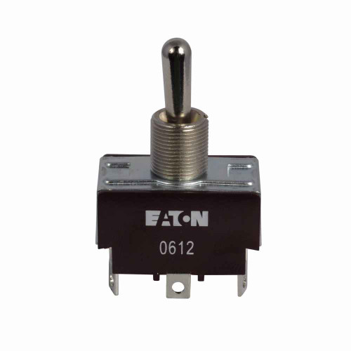 Eaton XTD4B3A X Series Toggle Switch, Circuit position: ON-OFF-ON, Two-pole, Double-throw, 20A at 125 Vac, 10A at 277 Vac, 15A at 28 Vac, 3/4 hp at 125-250 Vac, Solder lugs