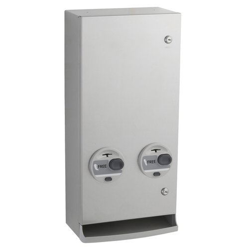 Bobrick B-2706C Surface-Mounted Napkin/Tampon Vendor, Free Vend Operation