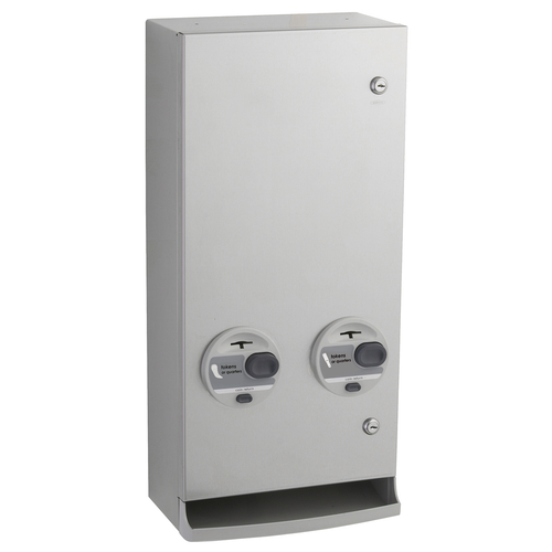 Bobrick B-2706T Surface-Mounted Napkin/Tampon Vendor, Token Operation