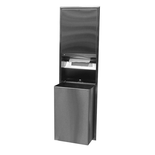 Bobrick B-3947 Recessed Convertible Paper Towel Dispenser/Waste Receptacle