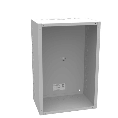 Milbank 12188-SC1 18x8x12 Screw Cover Type 1 UL Listed Steel Knockouts ANSI 61 Gray Cover With Teardrop Slots Mounting Holes In Back