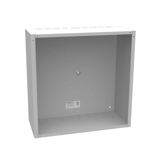 Milbank 18188-SC1 18x8x18 Screw Cover Type 1 UL Listed Steel Knockouts ANSI 61 Gray Cover With Teardrop Slots Mounting Holes In Back