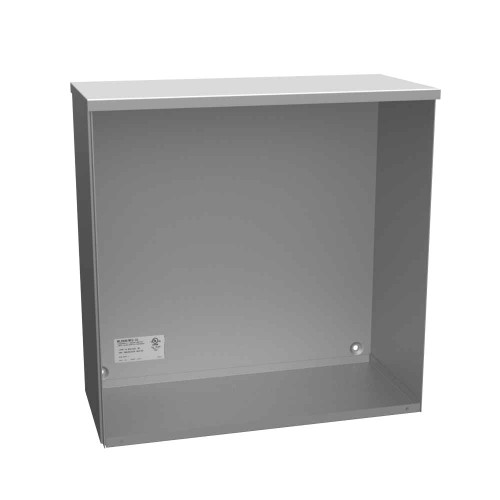 Milbank 18188-SC3R-NK-NP 18x8x18 Screw Cover Type 3R UL Listed Steel No Knockouts No Paint Quad D Knockout For Lock Emboss Mounting Holes In Back