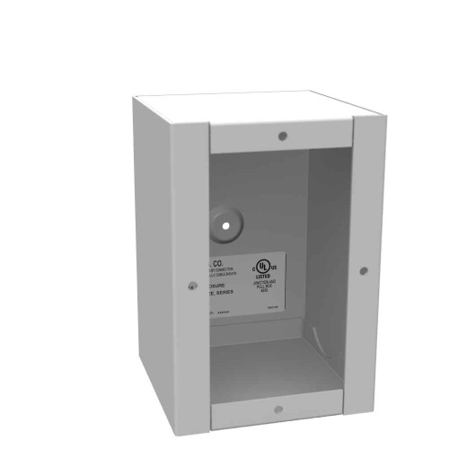 Milbank 464-SC1-NK 6x4X4 Screw Cover Type 1 UL Listed Steel No Knockouts ANSI 61 Gray Cover With Teardrop Slots Mounting Holes In Back