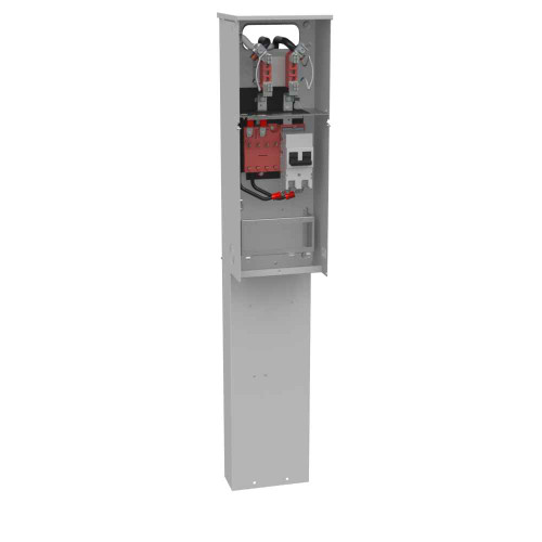 Milbank U5138-O-200S 4 Terminal Ringless Plain Top Horn Bypass 1-200 Ampere Main Breaker Single Pedestal Pad Mount