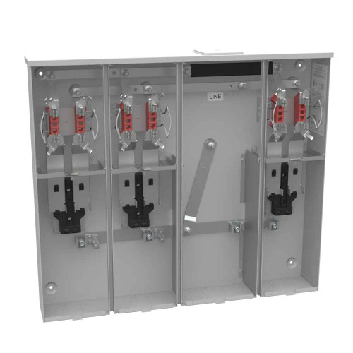 Milbank U5883-X-KK 4 Terminal Ringless Large Closing Plate Horn Bypass 3 Position 3-200 Ampere Main Breaker Provision 22k Ampere Interrupting Capacity