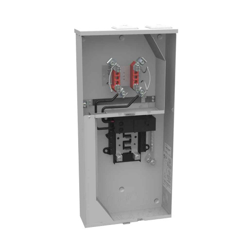 Milbank U6266-XTL-200-HSP 4 Terminal Ringless 2 Small Closing Plates 1-200 Ampere Main Breaker 8 Branch Circuit Stainless Steel Hasp