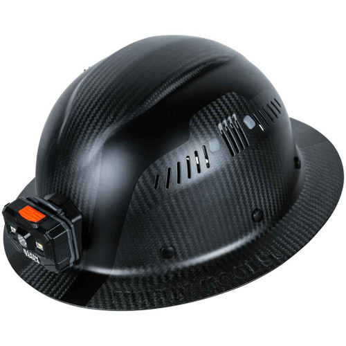 Klein Tools 60512 Klein Carbon Fiber Full Brim Hard Hat with Headlamp, Titan