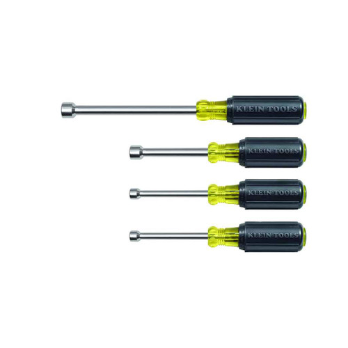 Klein Tools 633 Nut Driver Set 3-Inch Shafts, Cushion-Grip™, 4-Piece