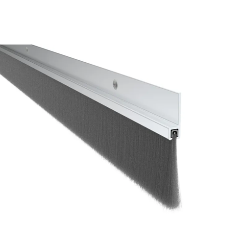 Pemko 18137 Nylon Brush Door Sweep Gasketing with Satin Aluminum Clear Anodized Finish