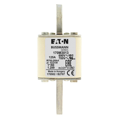 Bussmann 170M3013 Eaton Series High-Speed Square Body Fuse, 125A Class aR