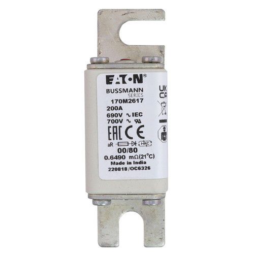 Bussmann 170M2617 High-Speed Square Body Fuse, Class aR, 200A