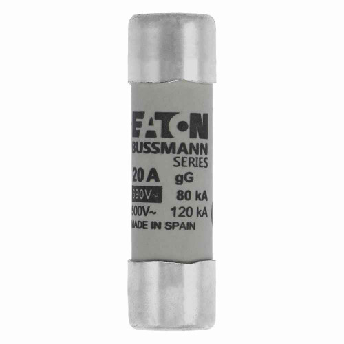 Bussmann C14G20 Eaton series low voltage 14 x 51 mm cylindrical/ferrule fuse, rated at 690 Volts AC, 20 Amps, 80 kA Breaking capacity, class gG/gL, without indicator, compatible with a CH14 Modular fuse holder