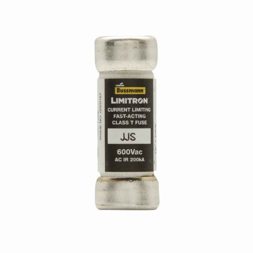 Bussmann JJS-20 Eaton series JJS fuse, Current-limiting very fast acting fuse, Small footprint, VFD line protection, 20 A, Class T, Non-indicating, Ferrule end x ferrule end, 200 kAIC at 600 V, Standard, 10, 600 V
