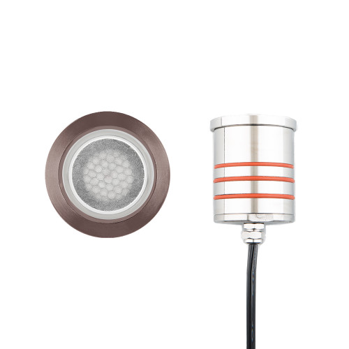 WAC Lighting LED 2in 12V Round Beveled Top Inground Indicator Light with Honeycomb Louver for Glare Control