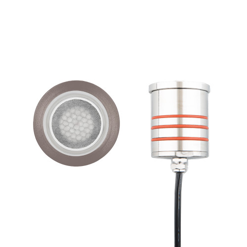 WAC Lighting WAC-2012 LED 2in 12V Round Low-Profile Top Inground Indicator Light with Honeycomb Louver for Glare Control