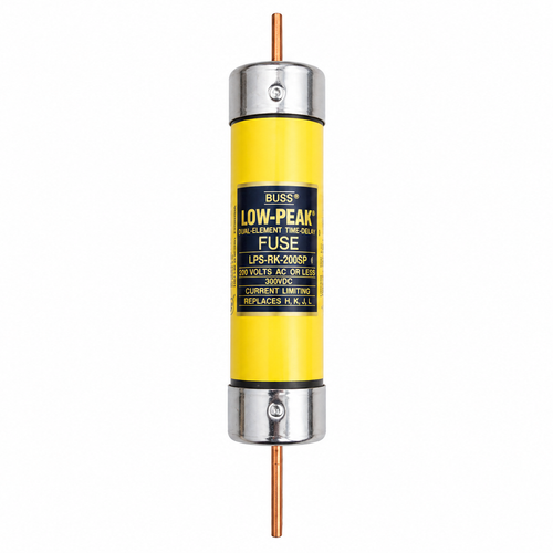 Bussmann LPS-RK-200SP Eaton series LPS-RK fuse, Low-peak fuse, 200 A, Dual, Class RK1, Non-indicating, Blade end x blade end, Time delay,Current-limiting, 100 kAIC at 300 Vdc,300 kAIC at 600 V, Standard, 1, 600 V, 300 Vdc