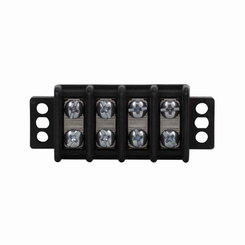 Bussmann TB300-10SP Eaton TB300 series panel mount terminal block connector, Breakdown voltage 7500V, 600V, 30A, Double row, barrier, Ten-pole, #8-32 TPI Screw, Screw, Black, Tin-plated brass terminal, Zinc-plated Steel SEMS philslot screw