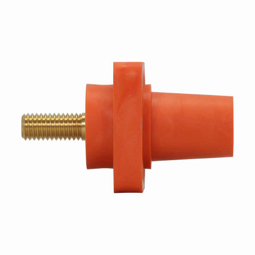 Crouse-Hinds E1016-1632ST Eaton series Cam-Lok J Series E1016 insulated receptacle, Up to 400A continuous, #6 AWG-250 kcmil, Yellow, Female, Thermoplastic elastomer (TPE), 1-1/8", Tapped through holes, Threaded stud, 600 Vac/dc