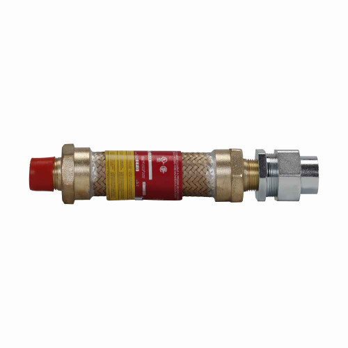 Crouse-Hinds ECLK16 Eaton series ECLK coupling, 6" flexible length, Male connection one end, female connection one end, Forged brass, 1/2" trade size