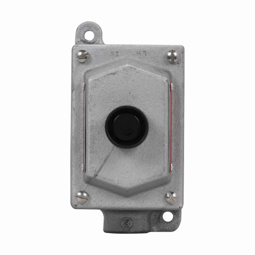 Crouse-Hinds EFS1184 S153 Eaton series EFS pushbutton control station, With pushbuttons, With one 1/2" hub, Feraloy iron alloy, Single circuit universal, 1, 1, Single-gang, 1, Lockout provision, Dead end, 1/2", 600 Vac