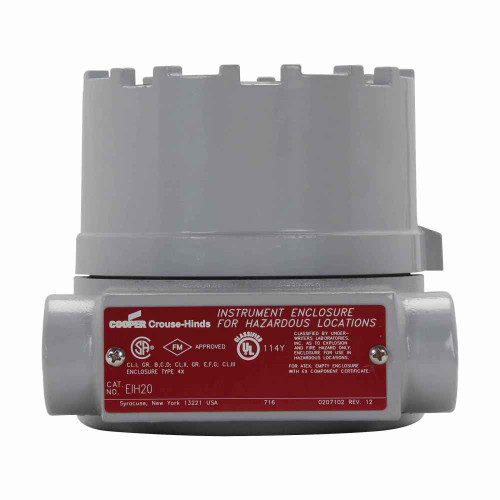 Crouse-Hinds EIH20 Eaton series EIH instrument enclosure, 2" cover opening, Standard cover, Copper-free aluminum, 3/4" trade size