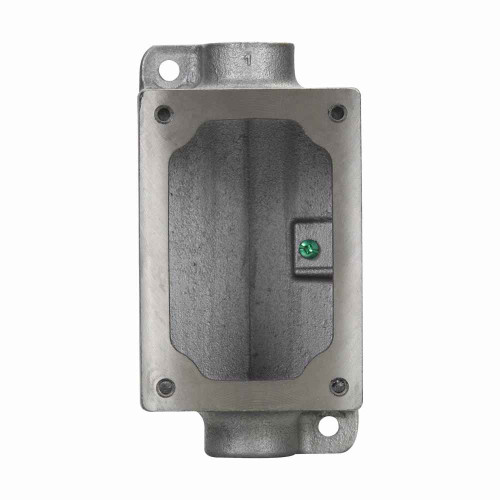 Crouse-Hinds EDSC171 Eaton series FlexStation EDS back box, Feraloy iron alloy, Single-gang, Through feed, 1/2"