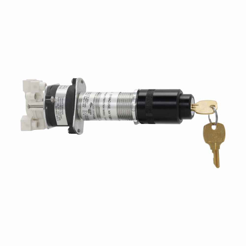 Crouse-Hinds EMP0492 Eaton series EMP selector switch operator, Standard, One normally open, one normally closed, Two-position selector switch, key operated, Key removal left only, One contact block
