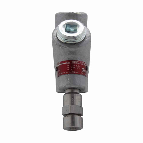Crouse-Hinds EYD61 Eaton series EYD conduit sealing fitting with drain, Female, Feraloy iron alloy and/or ductile iron, Vertical only, Group B rated, 2"