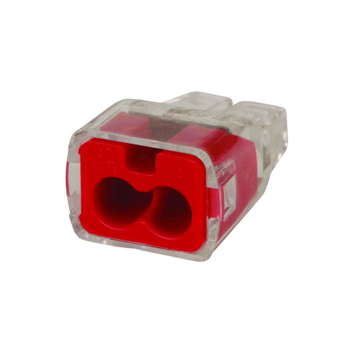 Ideal Industries Push-In Wire Connector 2-Port Model 32 Red UL Listed Box of 100