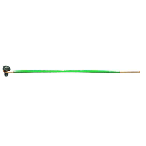 Ideal Industries Grounding Tail 12 AWG Solid Wire 10 Inch Loop Ground Screw Stripped End, 100 Pack