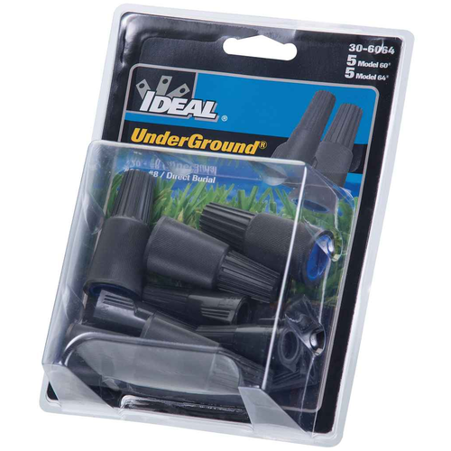 Ideal Industries Underground Wire Connectors Models 60 64 Moisture Resistant Twist-On Card 100 Pack