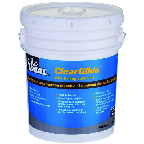 Ideal Industries Cable Pulling Lubricant Clearglide 1-Gallon Bucket Polymer-Based Formula