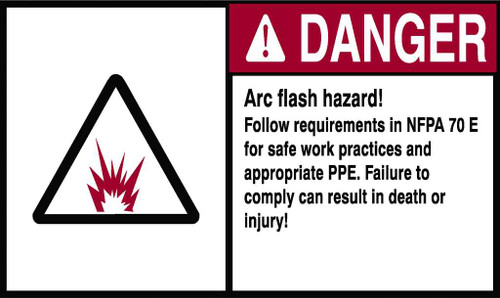 IDEAL Industries 44-895 Danger Label, NEC Arc Flash, 4" x 6", Adhesive