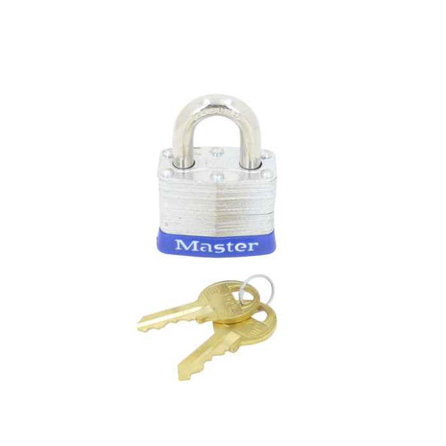 IDEAL Industries 44-900 Padlock, Steel, 3/4" Shackle, Blue Bumper