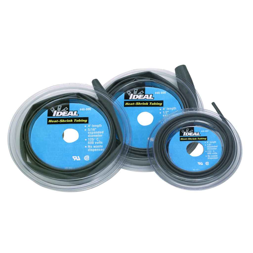 Ideal Industries Thermo-Shrink Thin-Wall Heat Shrink Tubing 1/2" ID x 4' Length Polyolefin Wire Protection System