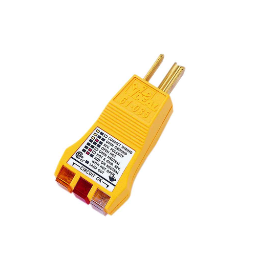 Ideal Industries E-Z Check Circuit Tester with GFCI Testing and Premium Neon Lamps