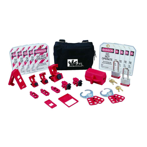 Ideal Industries Standard Lockout Tagout Safety Kit Electrical Maintenance Belt Pouch