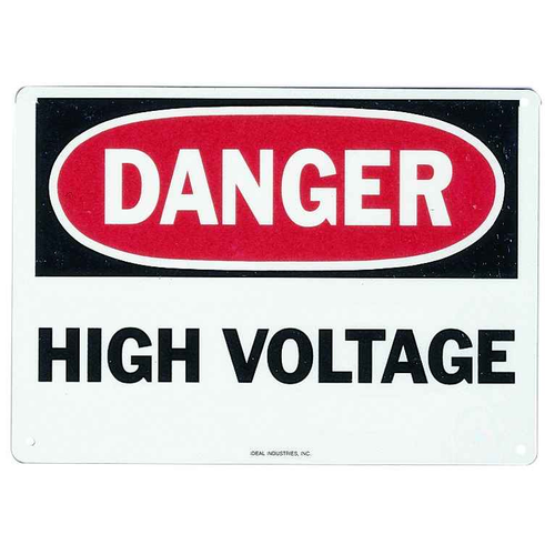 IDEAL Industries 44-863 Safety Sign, "Danger High Voltage", Adhesive