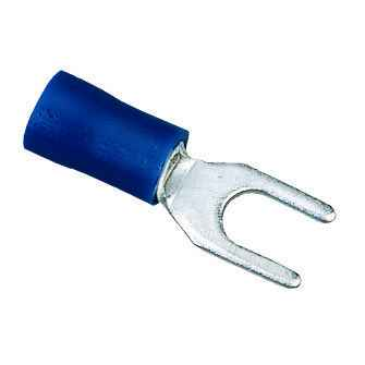 Ideal Industries Vinyl Insulated Spade Terminal 16-14 AWG #8 Stud with Tin-Plated Brass Construction - Box of 100