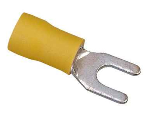 IDEAL Industries 83-7231 Vinyl Insulated Spade Terminal, 12-10 AWG, 1/4" Stud, Box of 25