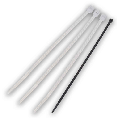 IDEAL Industries IT1M-C0 Cable Tie, 4", 18 lb., UV Black, 100/Bag
