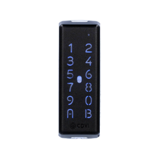 CDVI Americas CDVK4 Krypto Series Proximity Reader and Keypad, Bluetooth, Mullion Fit, Compatible with Atrium (A22K Controller and BT App) and Krypto Mobile Pass, OSDP-2 Compatible, 13.56 MHz, DESFire EV1/EV2, NFC, 2 in Range, 12VDC, Black Body