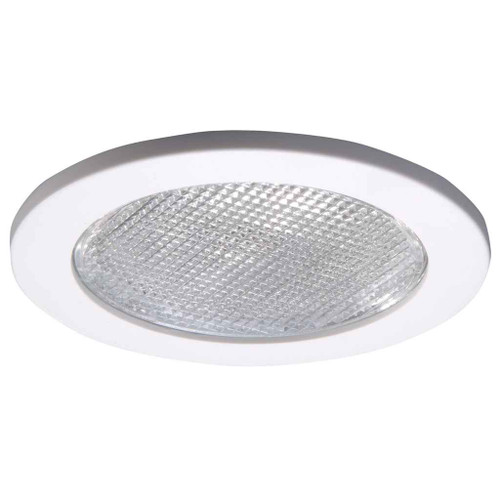 Halo 4055WH 4" Flat Prismatic Lens, White Plastic Ring, Showerlight