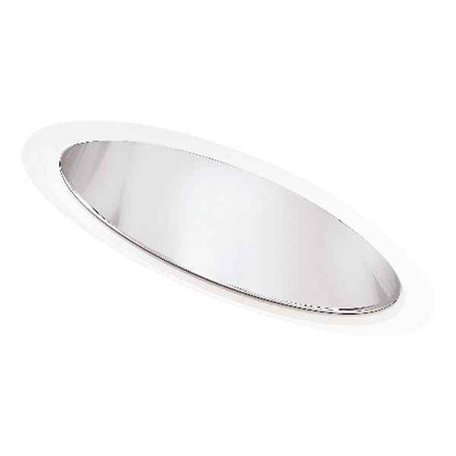 Halo 455SN 6" Trim Reflector for Slope Ceiling White Ring with Satin Nickel Reflector