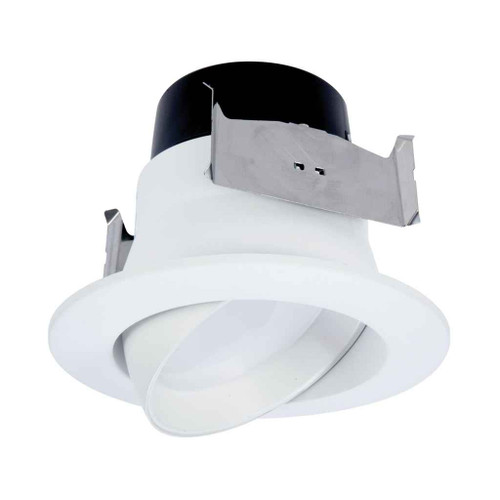 Halo LA4069301EWH-CA LA 4 in. White Integrated LED Recessed Adjustable Gimbal Trim,600 Lumens,90 CRI,3000K