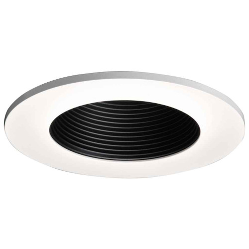 Halo TL411BB 4" LED Trim, Frost Dome Polymer Lens, Black Baffle, Matte White Ring, Shower Rated