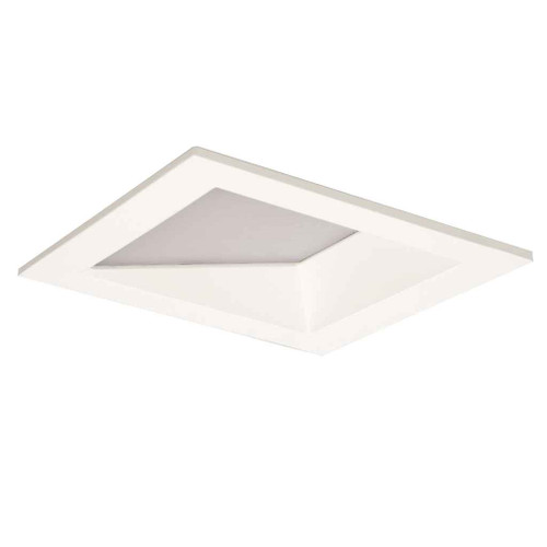 Halo TLS3LWW6GMW 3.25" Square Angle Cut Lens Wall Wash, Self Flanged, linear spread lens, matte white reflector and flange